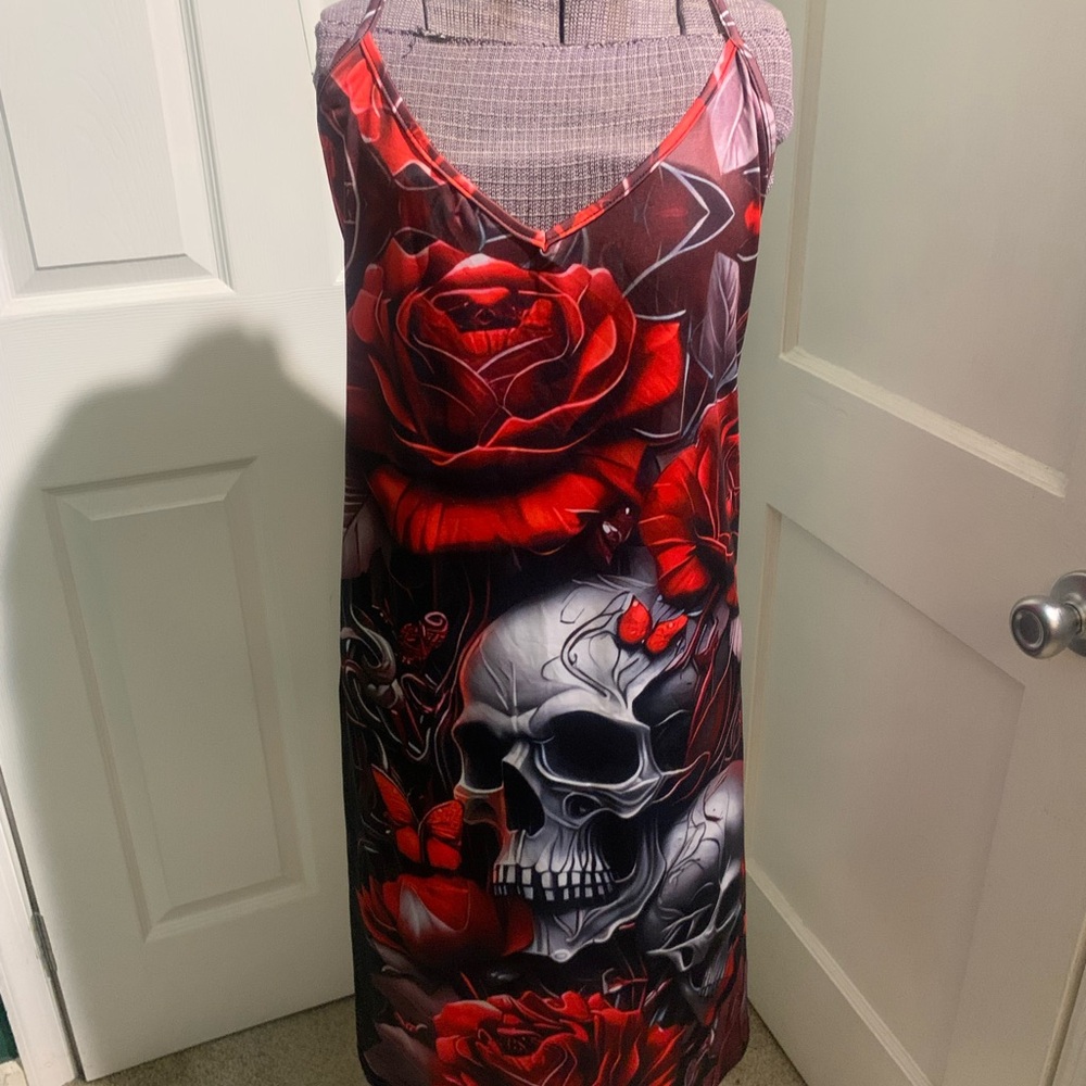 Red and Black Maxi Dress